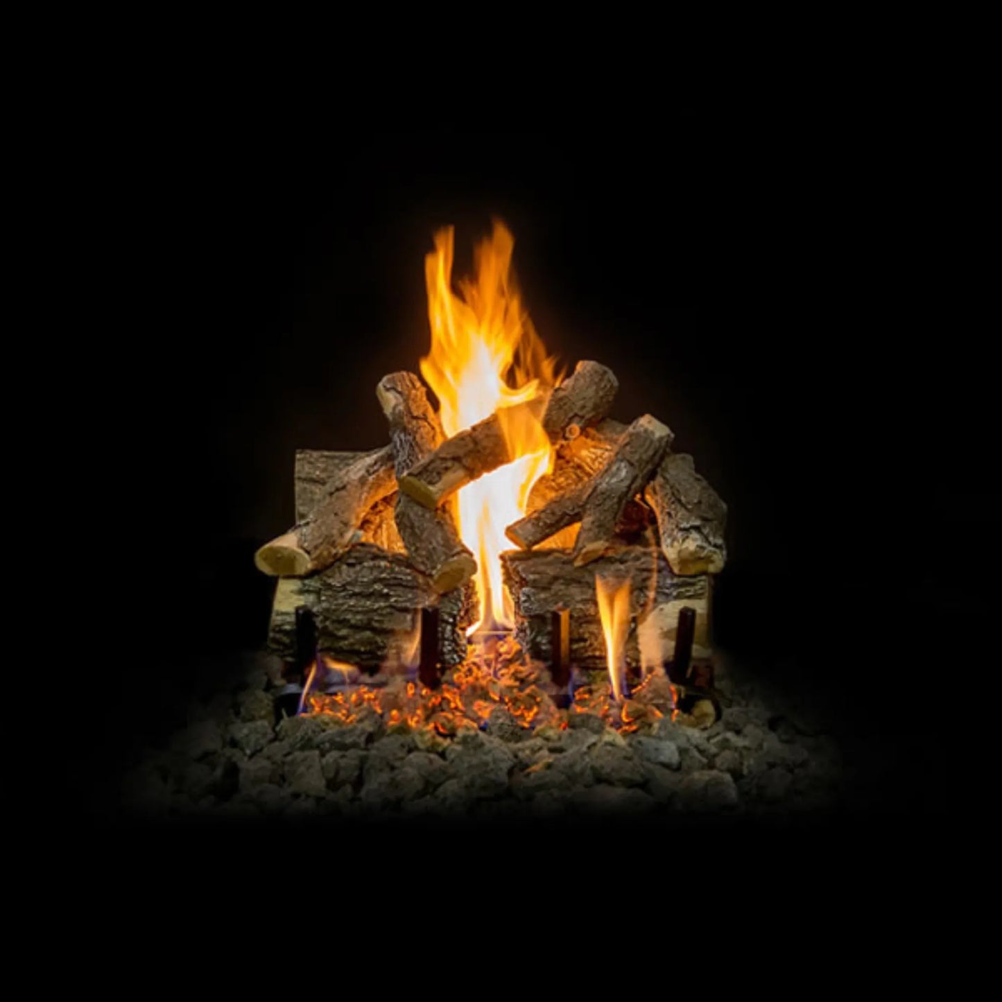 Az weathered oak charred outdoor gas log set