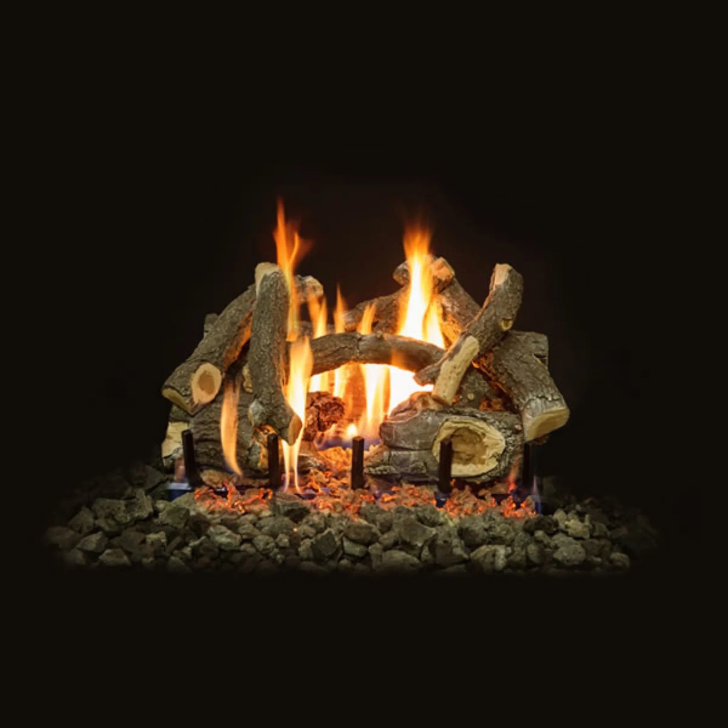 Az weathered oak charred outdoor gas log set