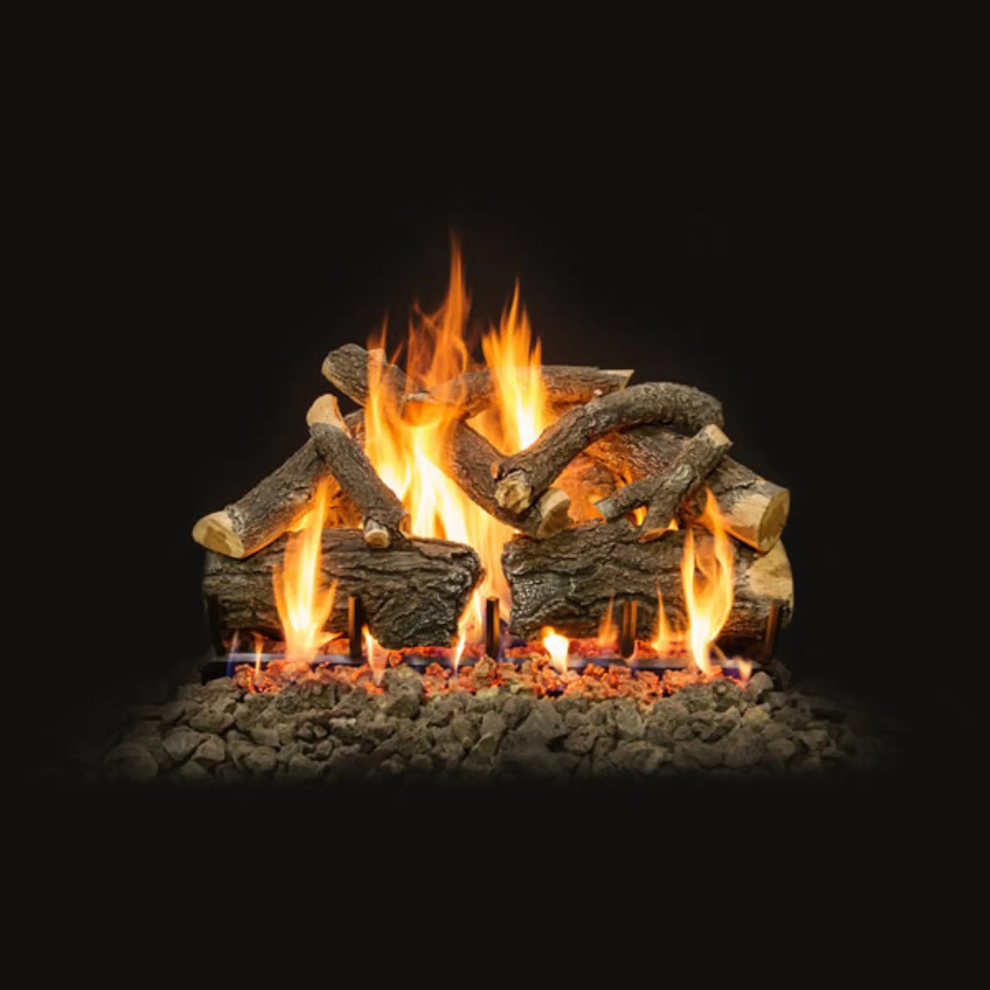 Az weathered oak charred outdoor gas log set