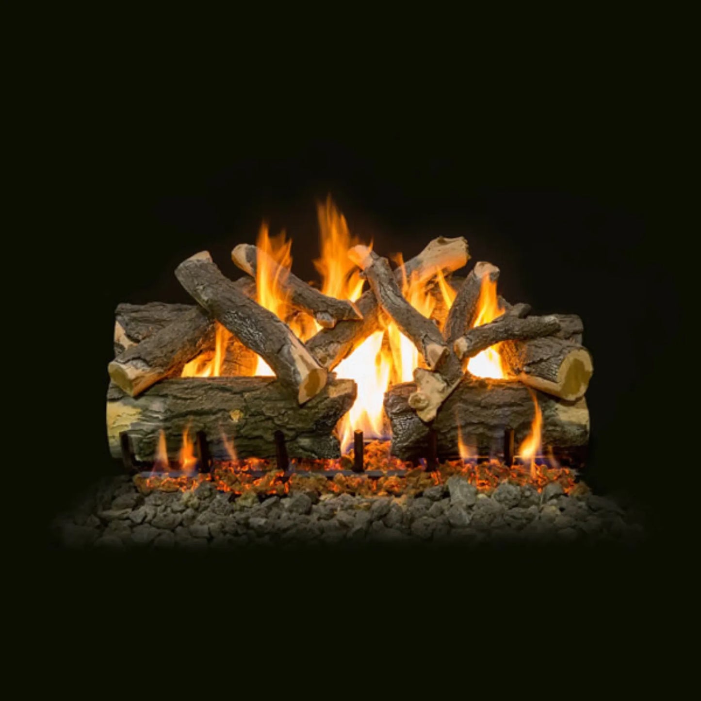 Az weathered oak charred outdoor gas log set