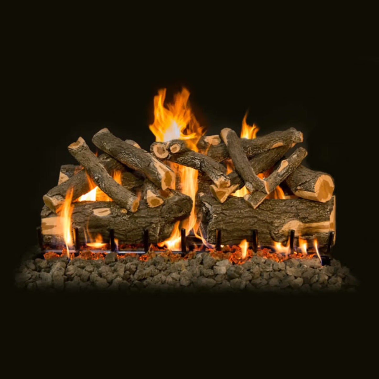 Az weathered oak charred outdoor gas log set