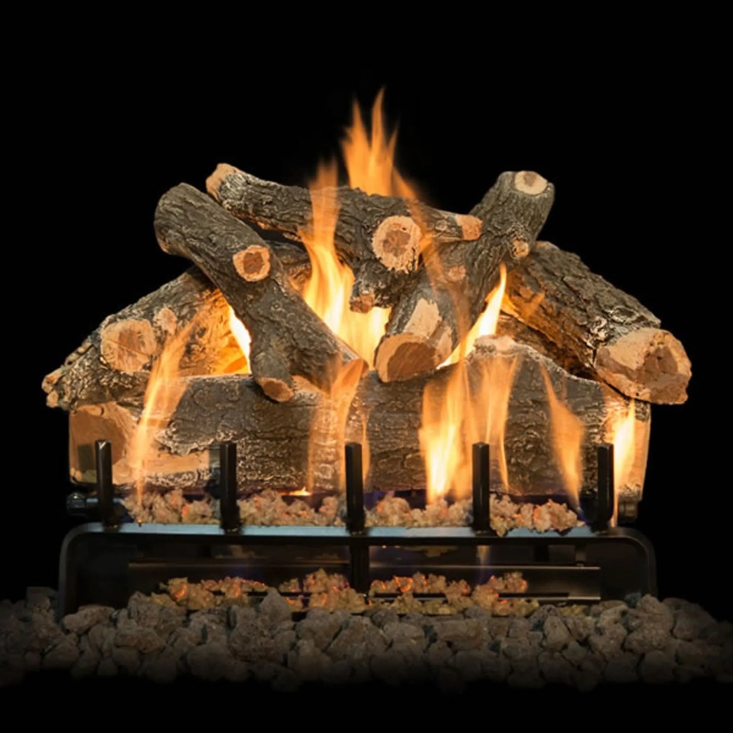 Az weathered oak see-through outdoor gas log set