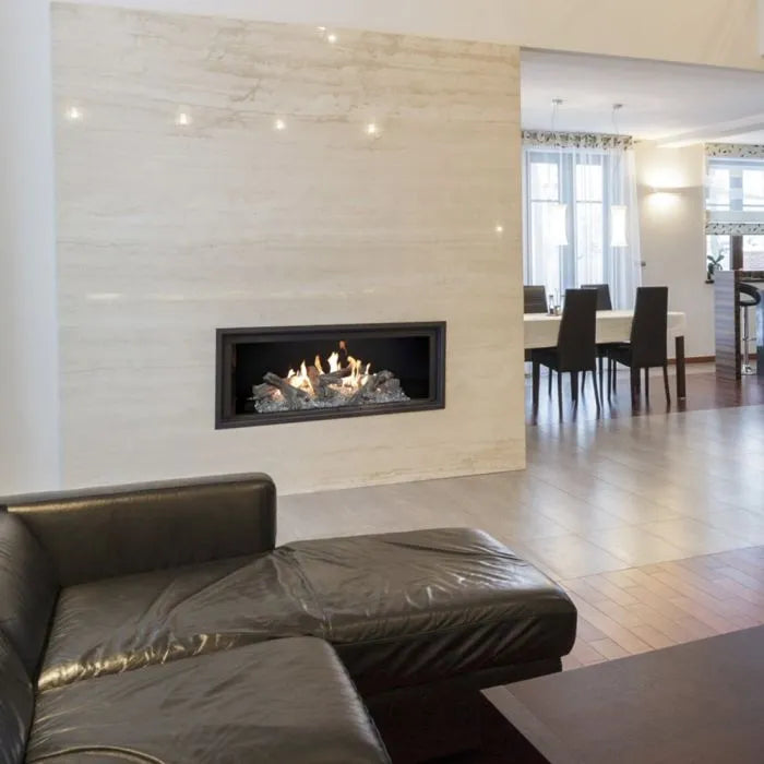 Linear western driftwood vented gas log set