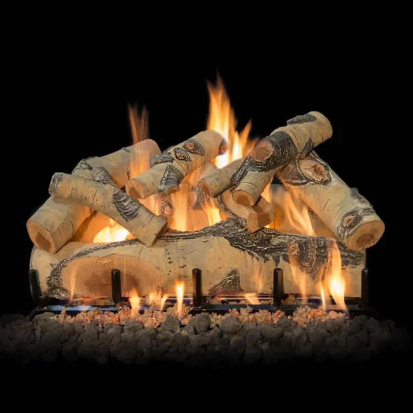 Quaking aspen vented gas log set