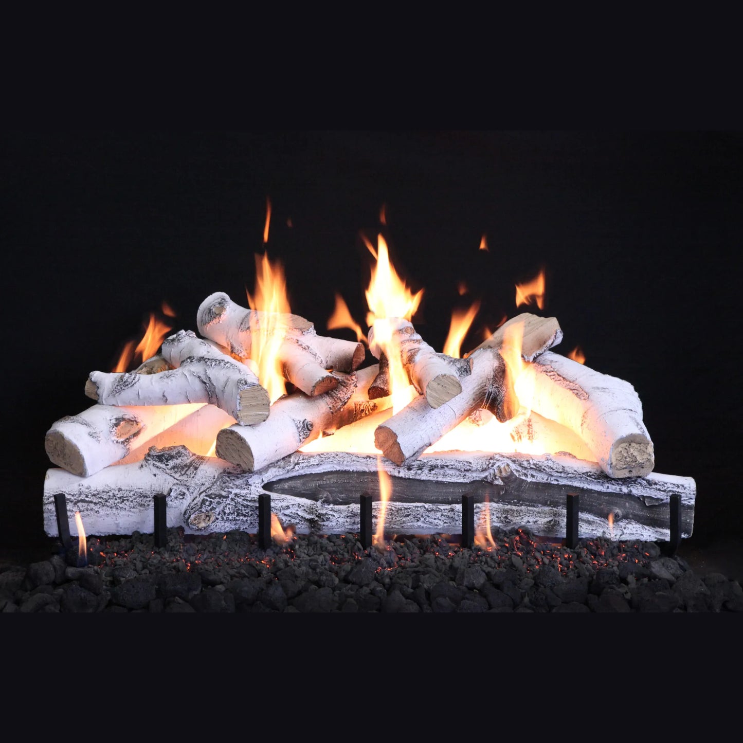 Quaking aspen vented gas log set