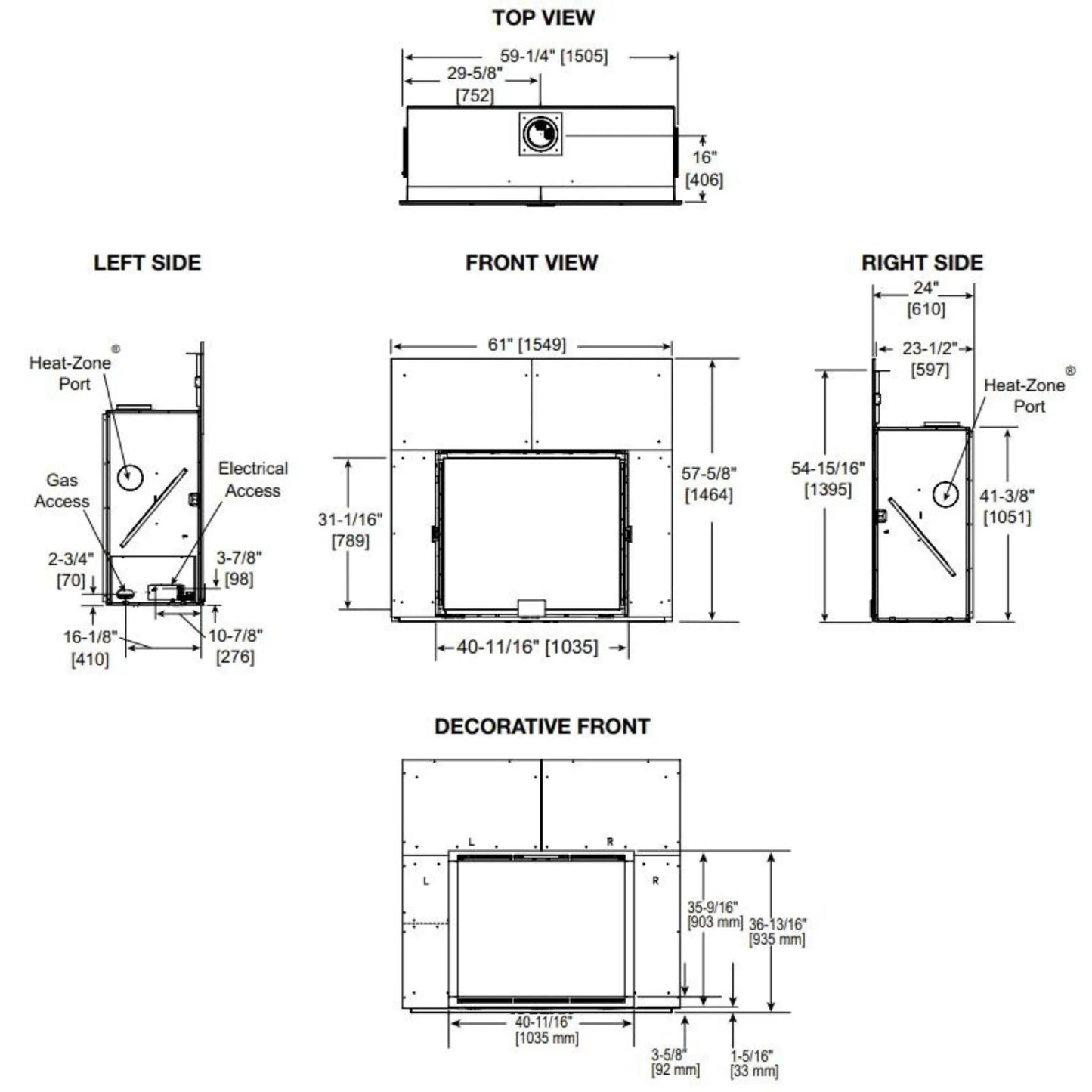 Marquis II direct vent gas fireplace