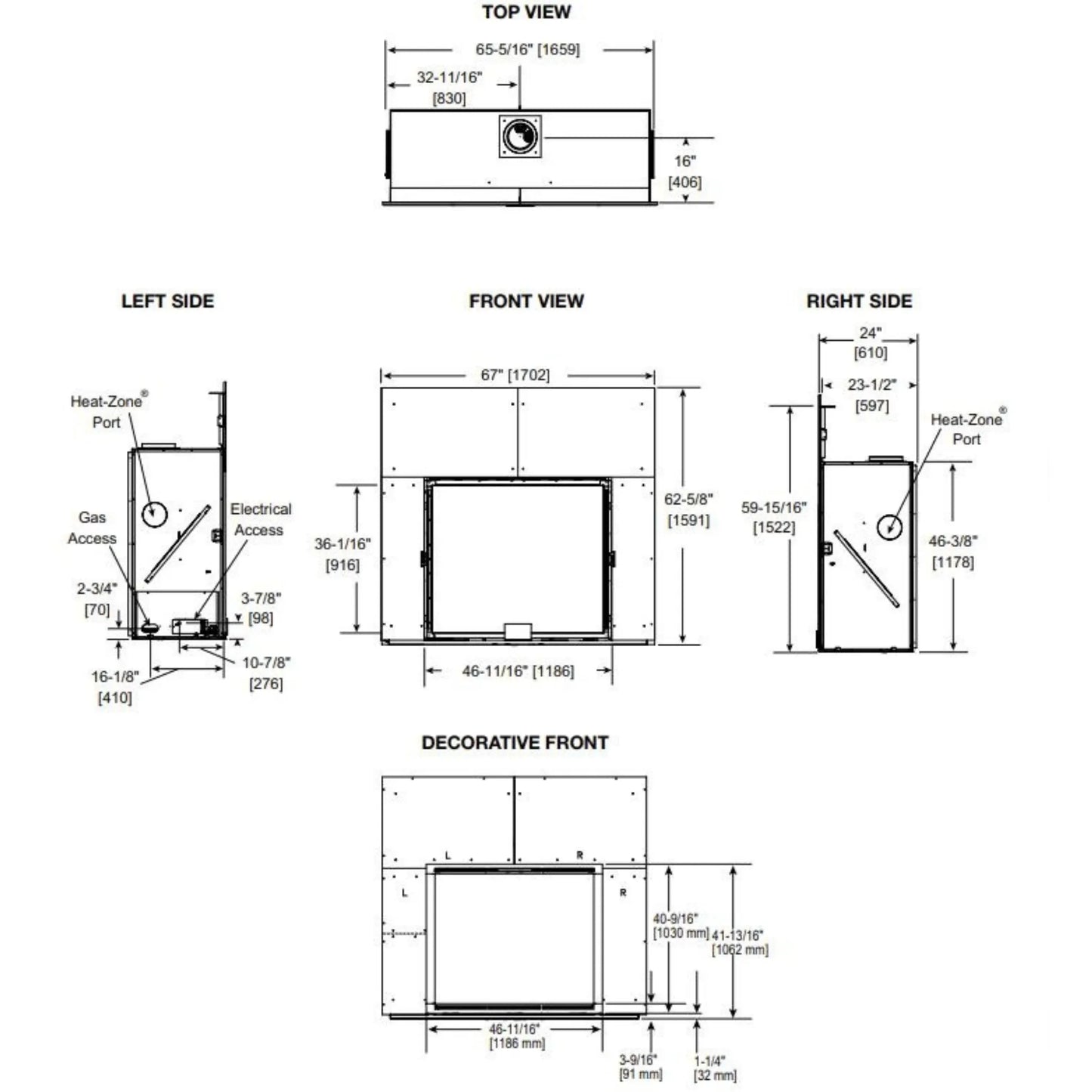 Marquis II direct vent gas fireplace