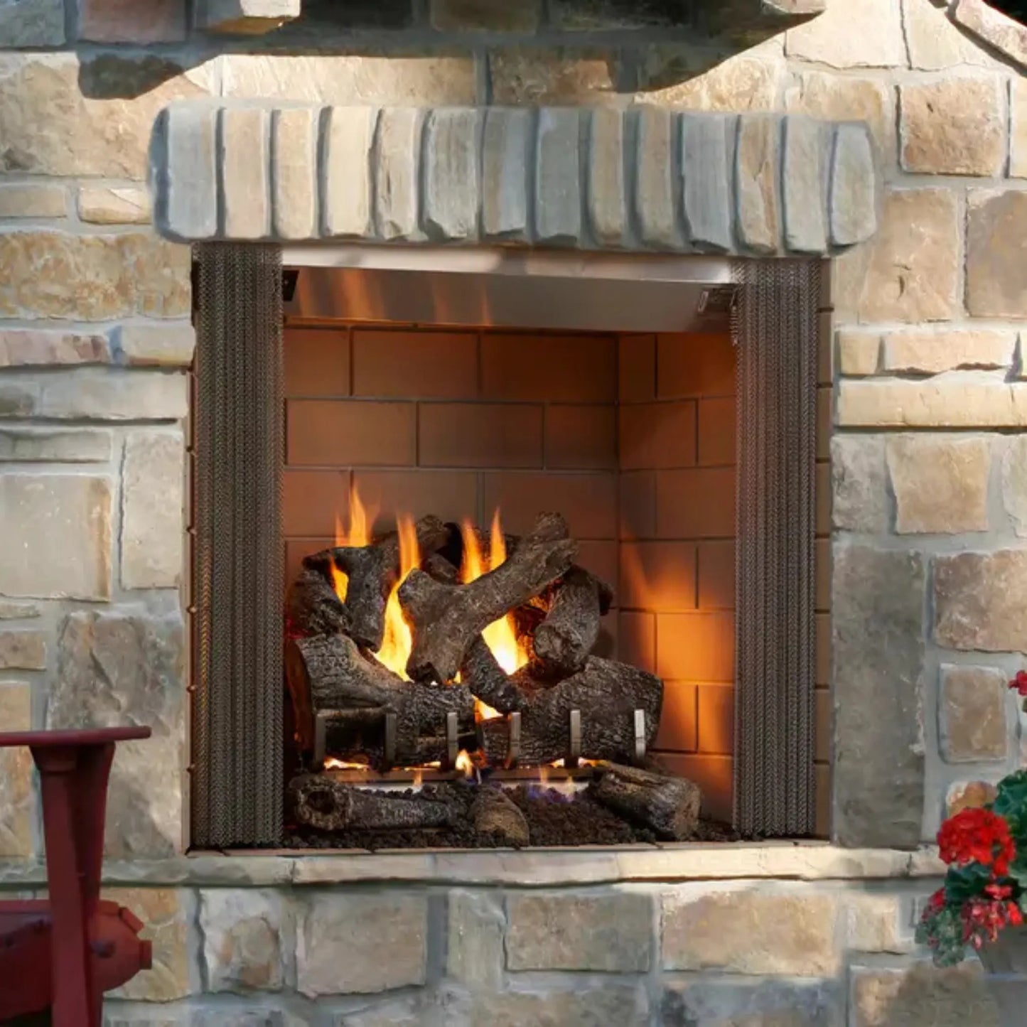 Castlewood outdoor wood fireplace