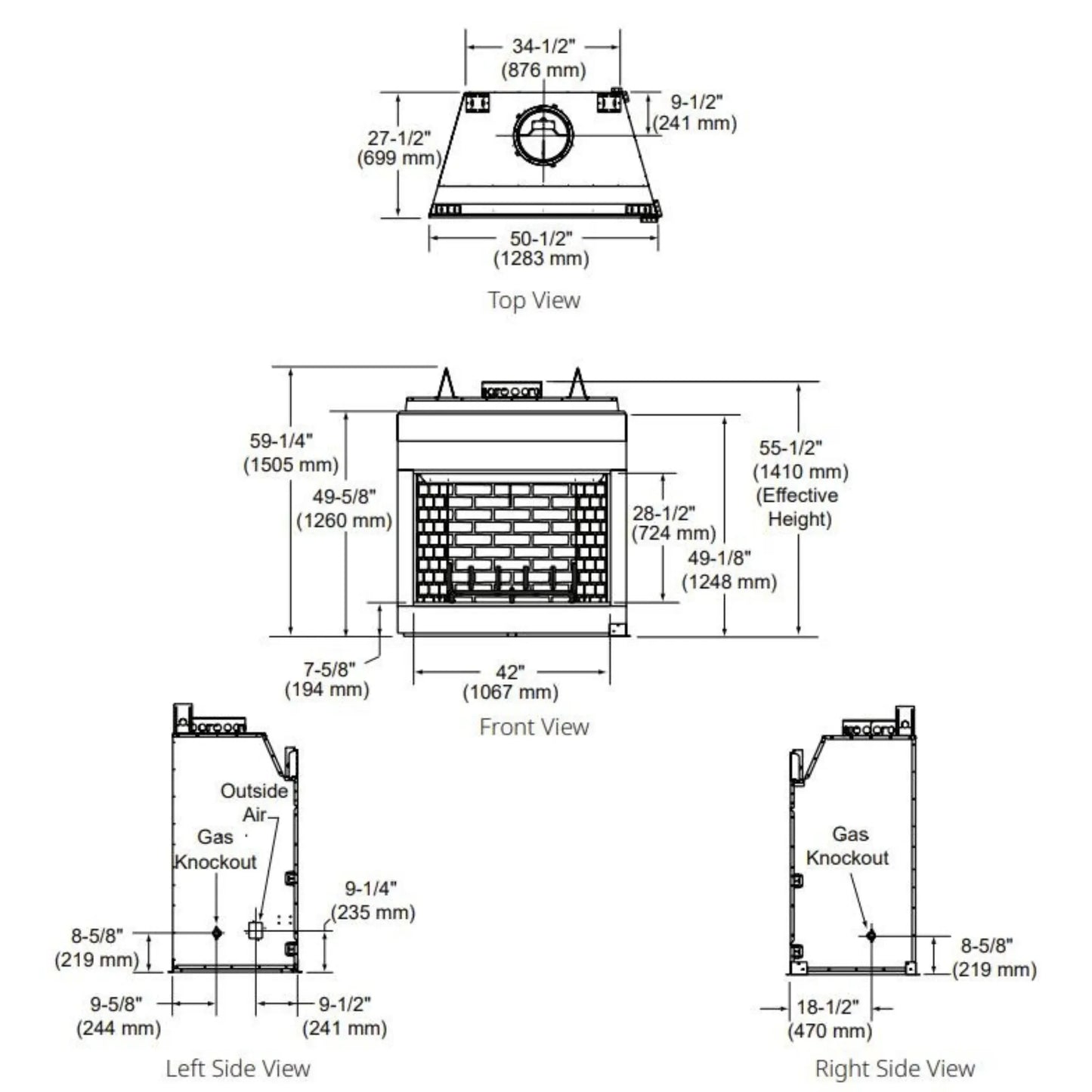 Cottagewood outdoor wood fireplace