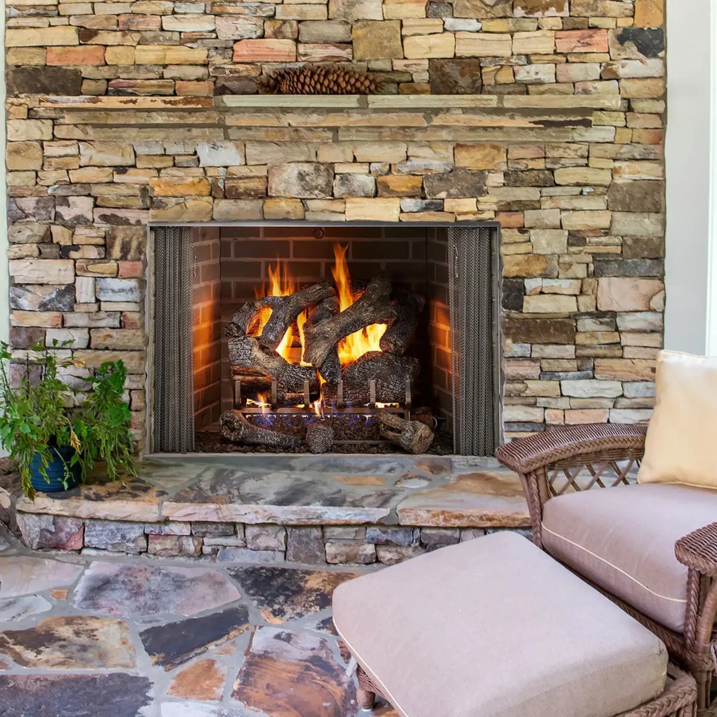 Cottagewood outdoor wood fireplace