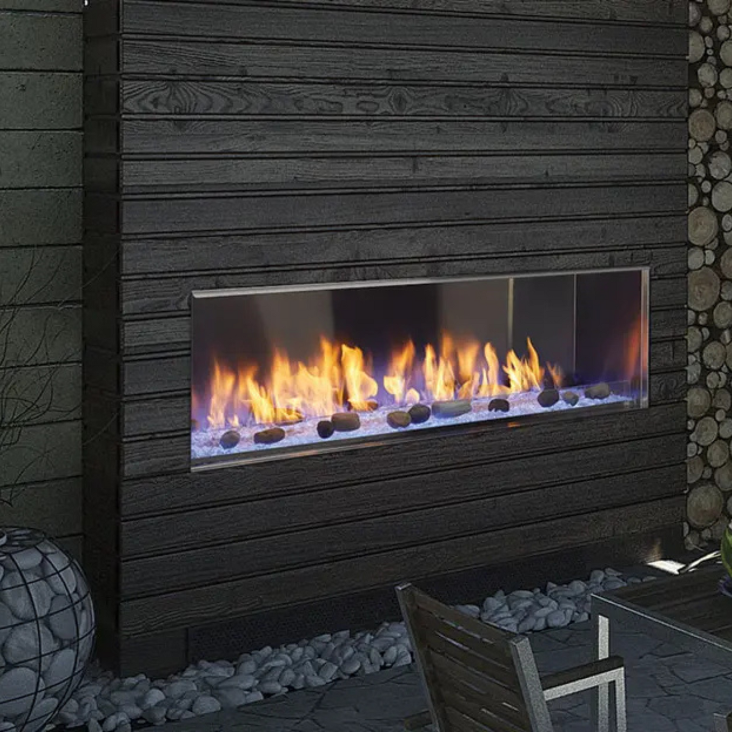 Lanai outdoor gas fireplace