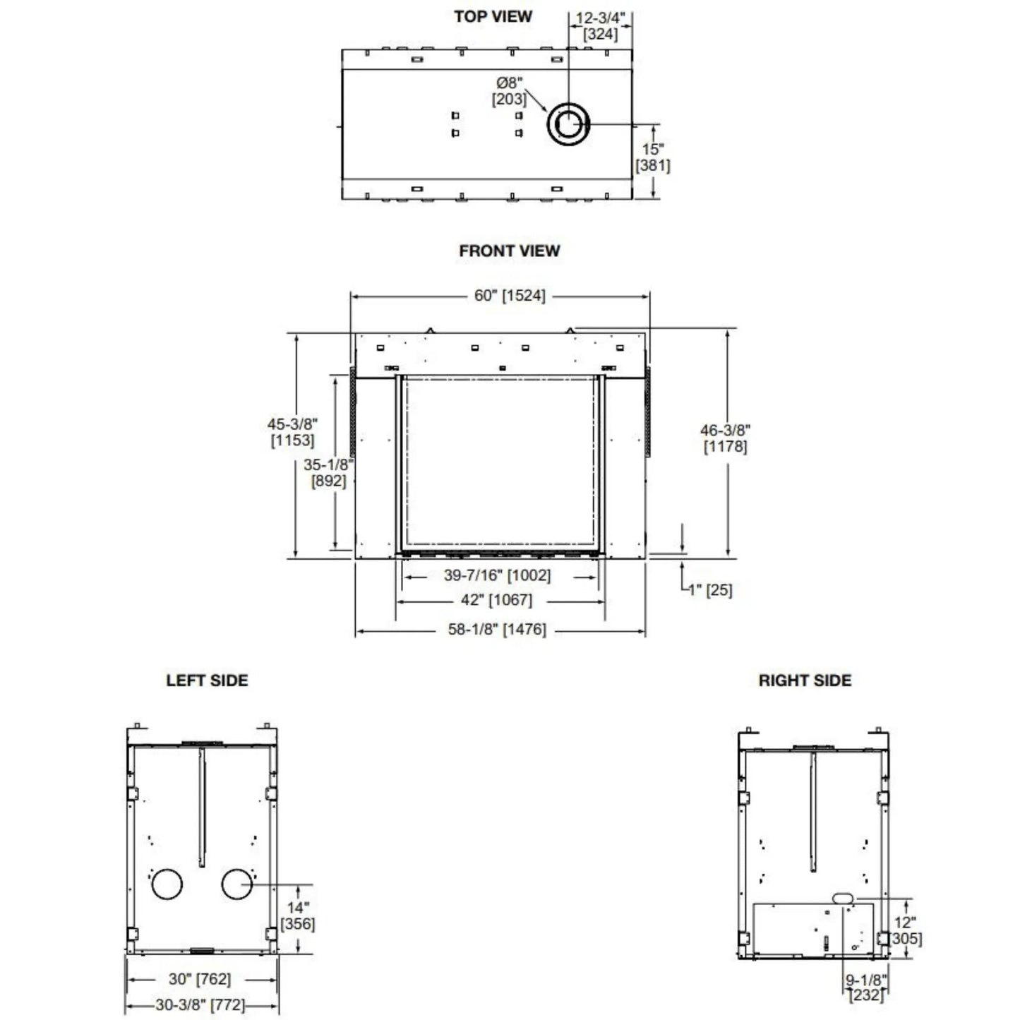 Marquis ii see-through direct vent gas fireplace