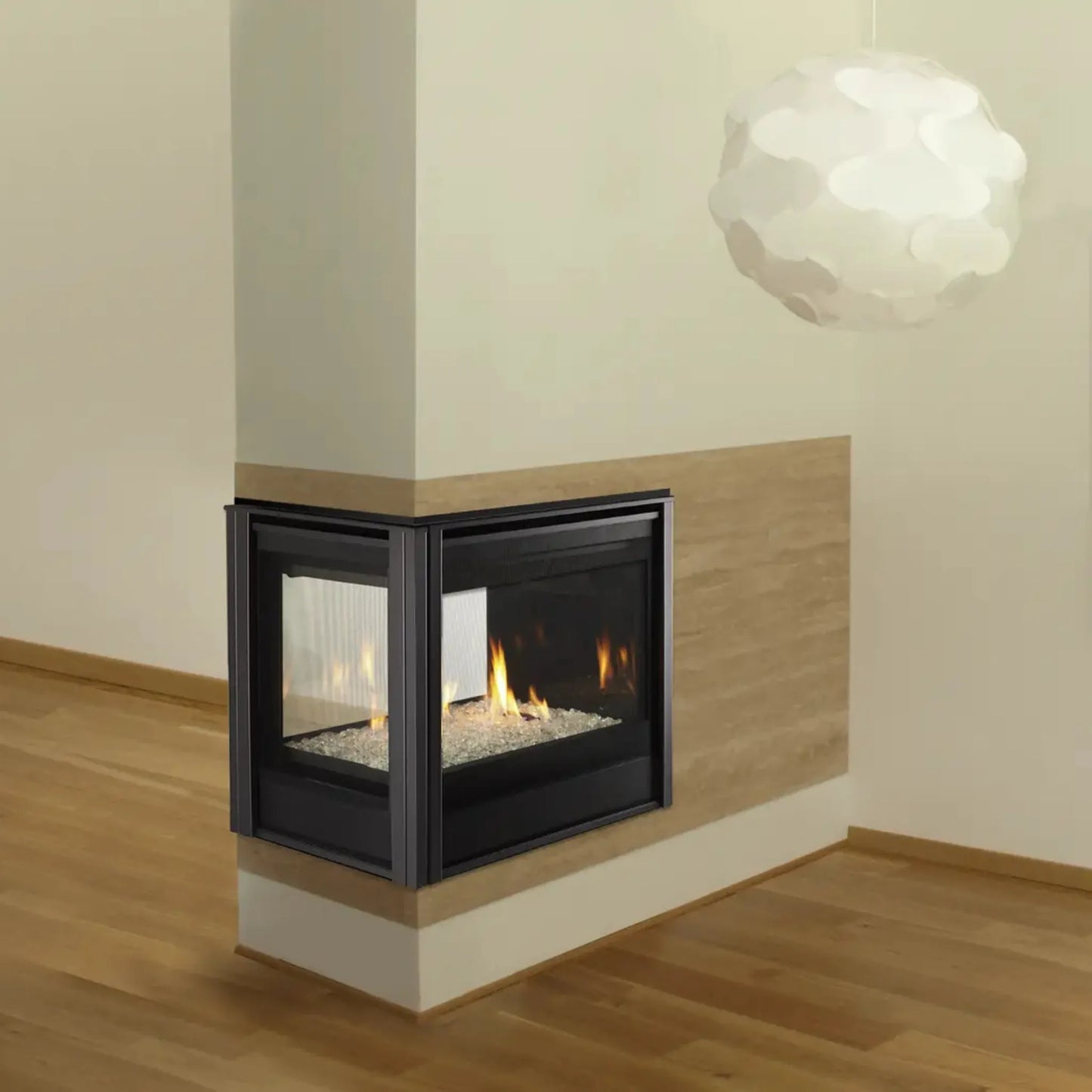 Pier direct vent gas fireplace