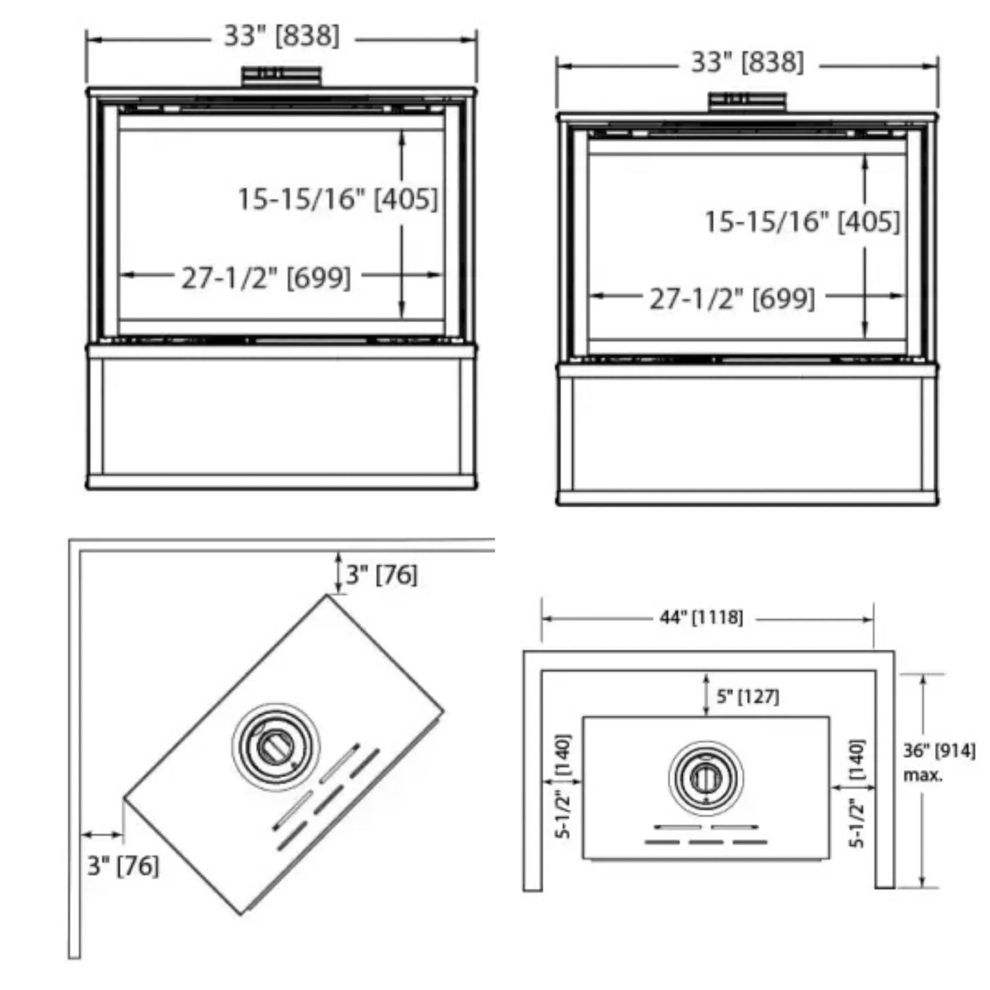 Trilliant freestanding gas fireplace