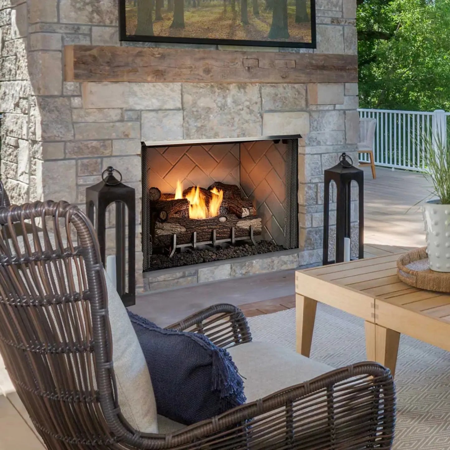Vesper outdoor gas fireplace