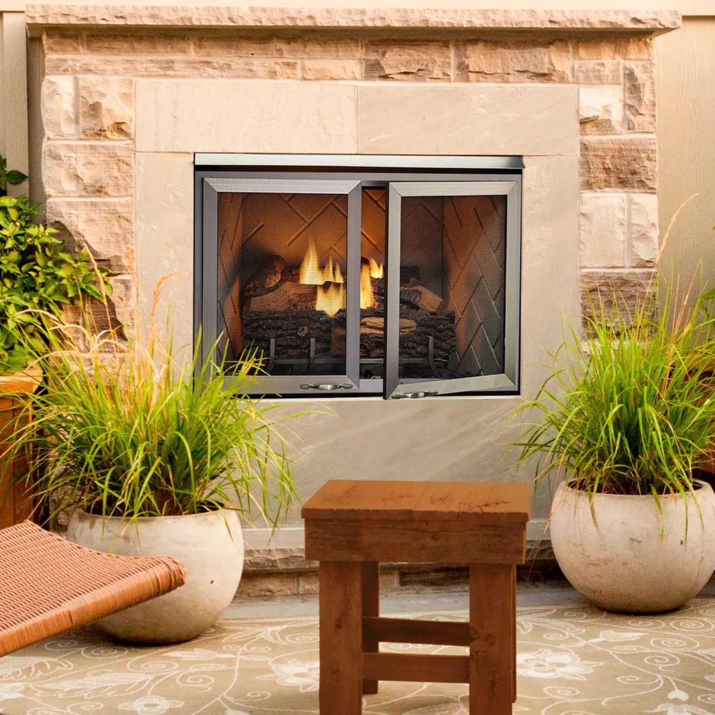 Vesper outdoor gas fireplace