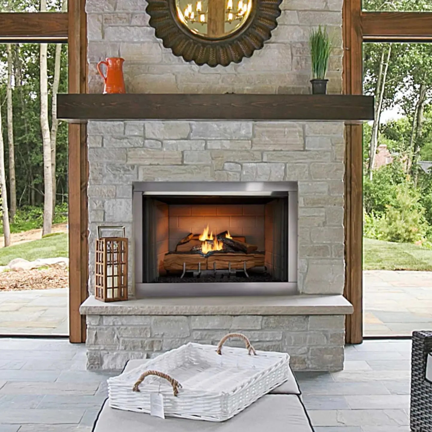 Vesper outdoor gas fireplace