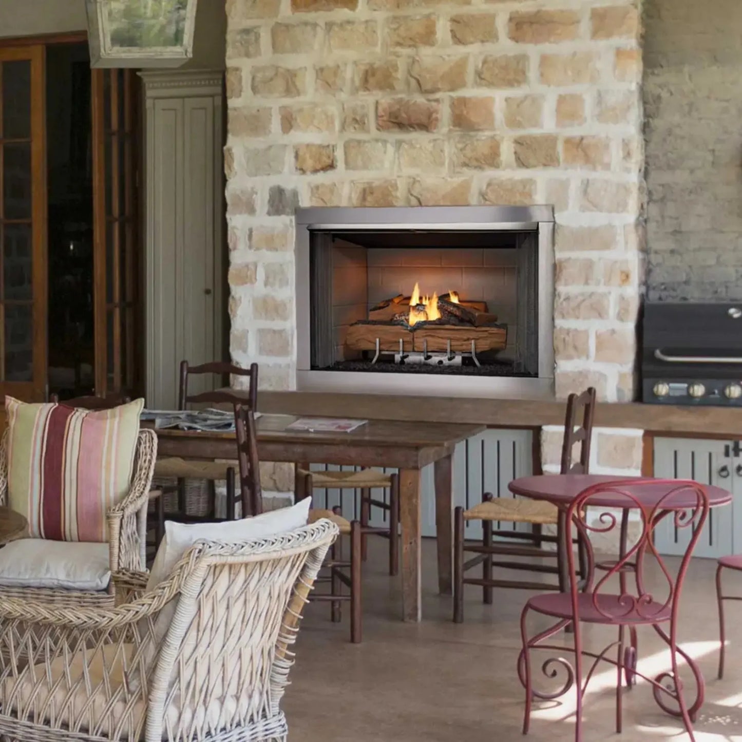 Vesper outdoor gas fireplace