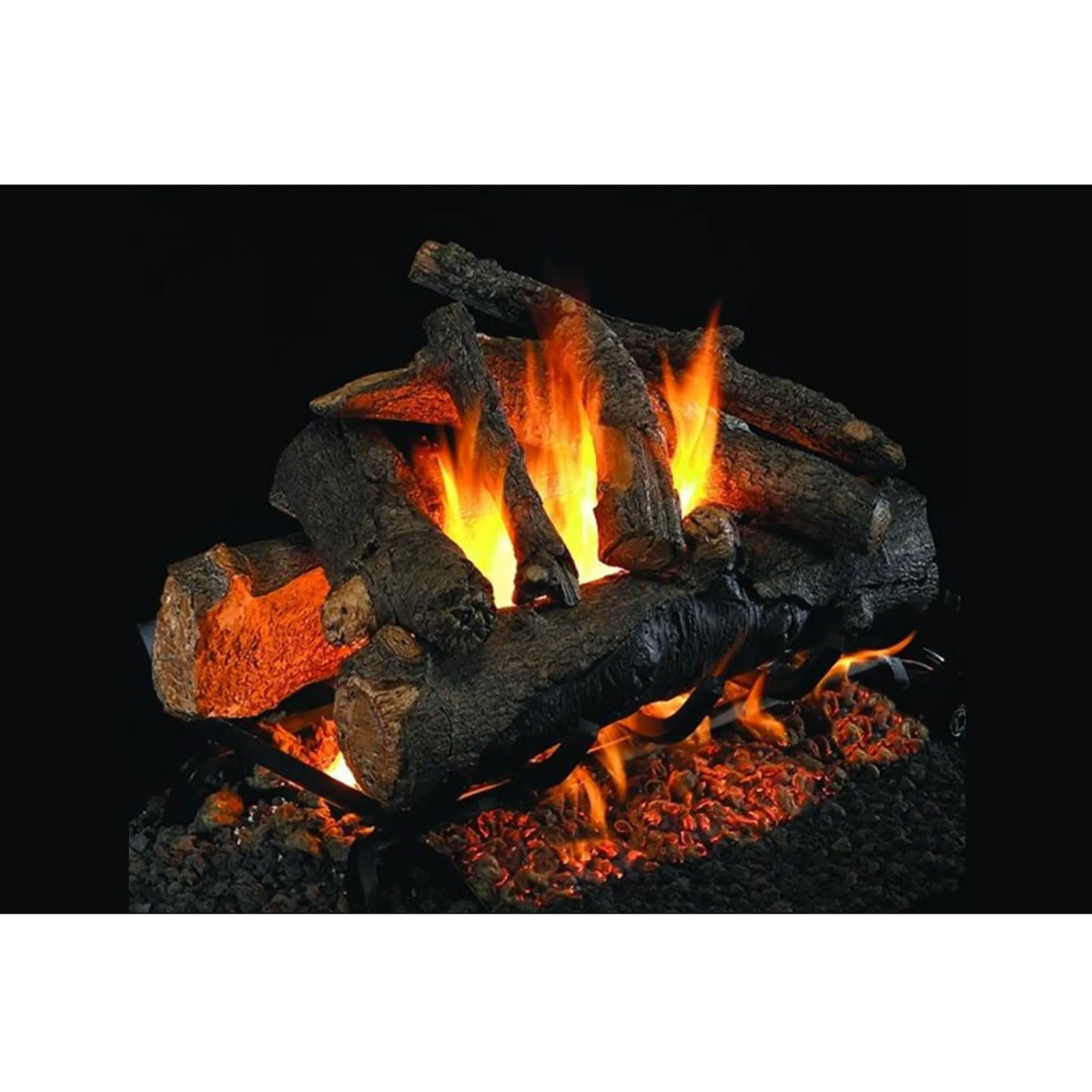 American oak See-Through vented gas logs