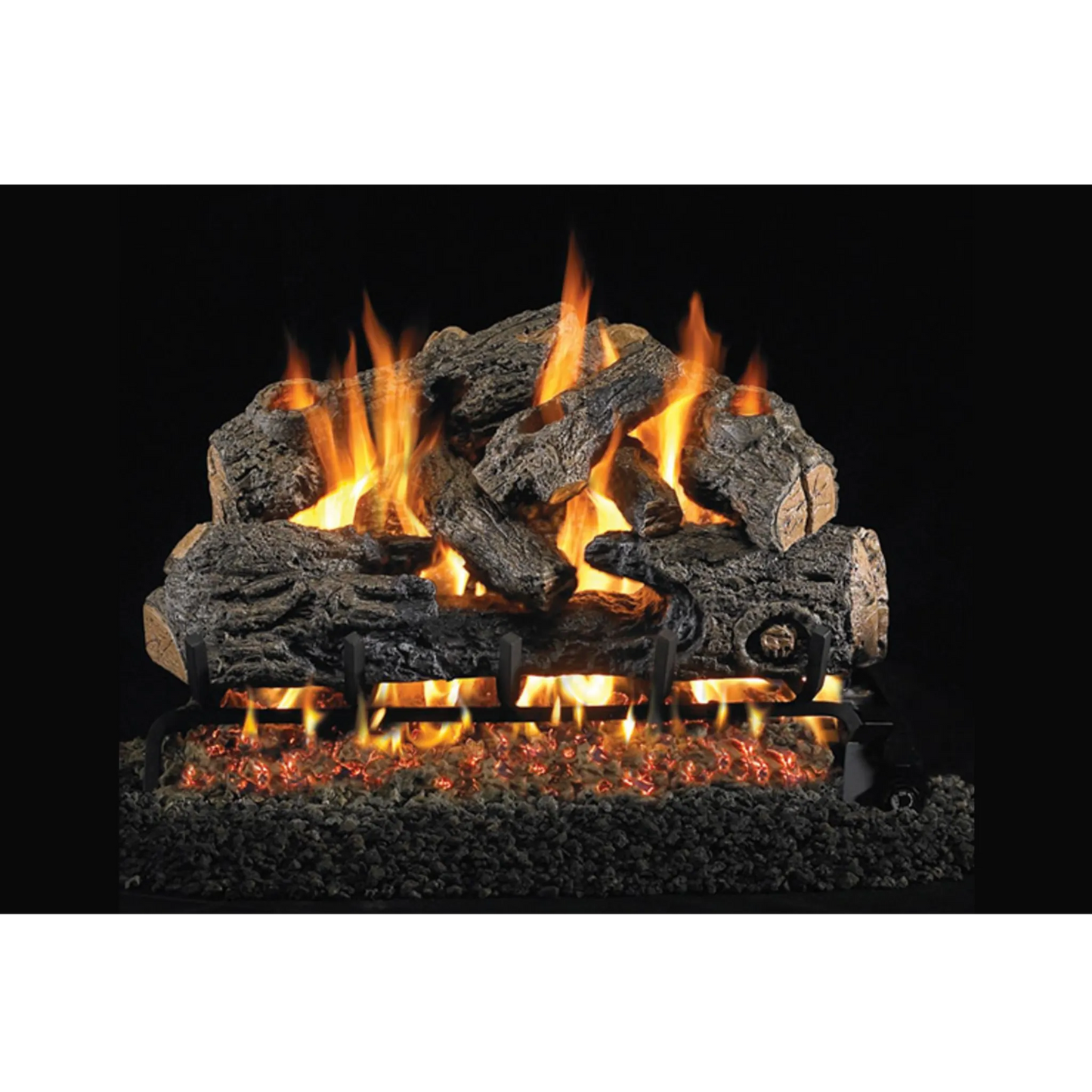 Charred northern oak vented gas log set