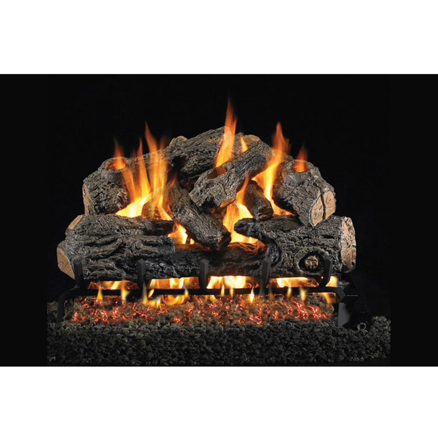 Charred northern outdoor vented gas log set