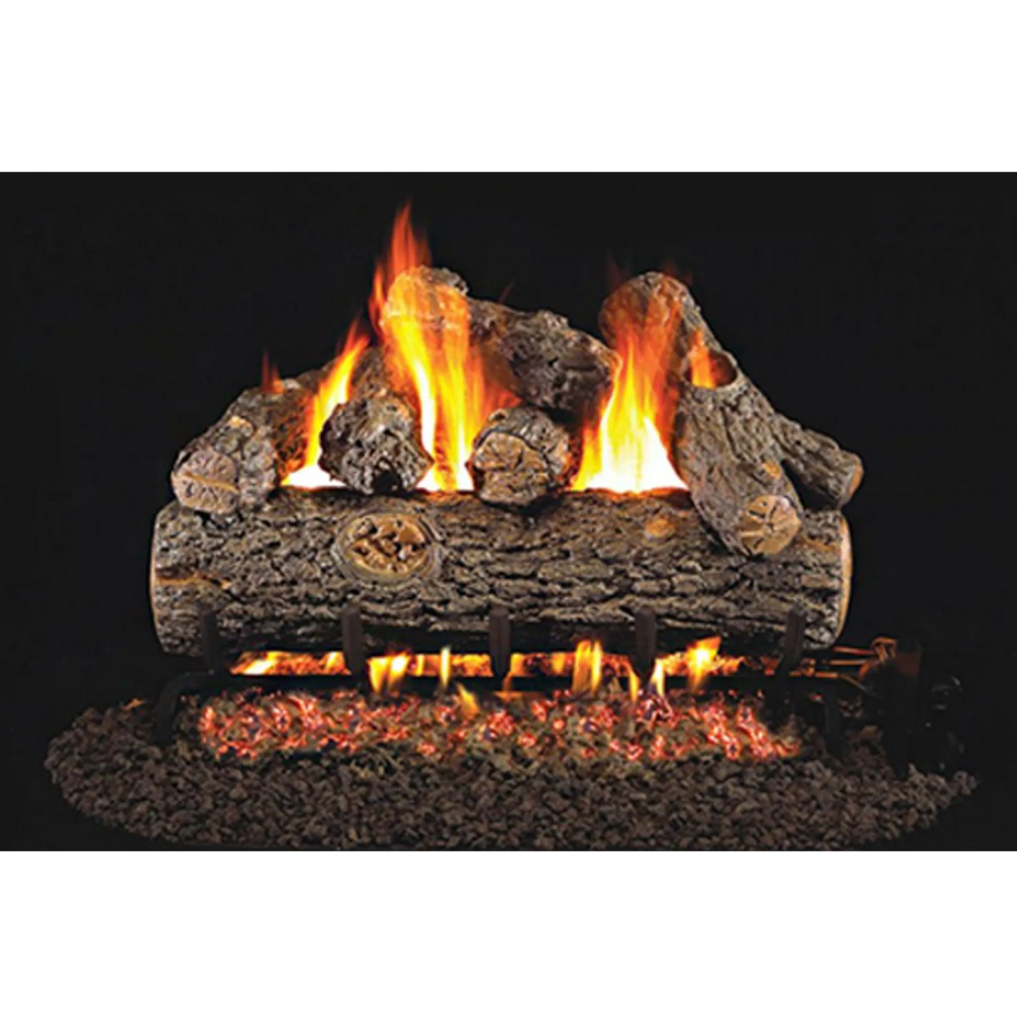 Golden oak designer plus outdoor vented gas log set