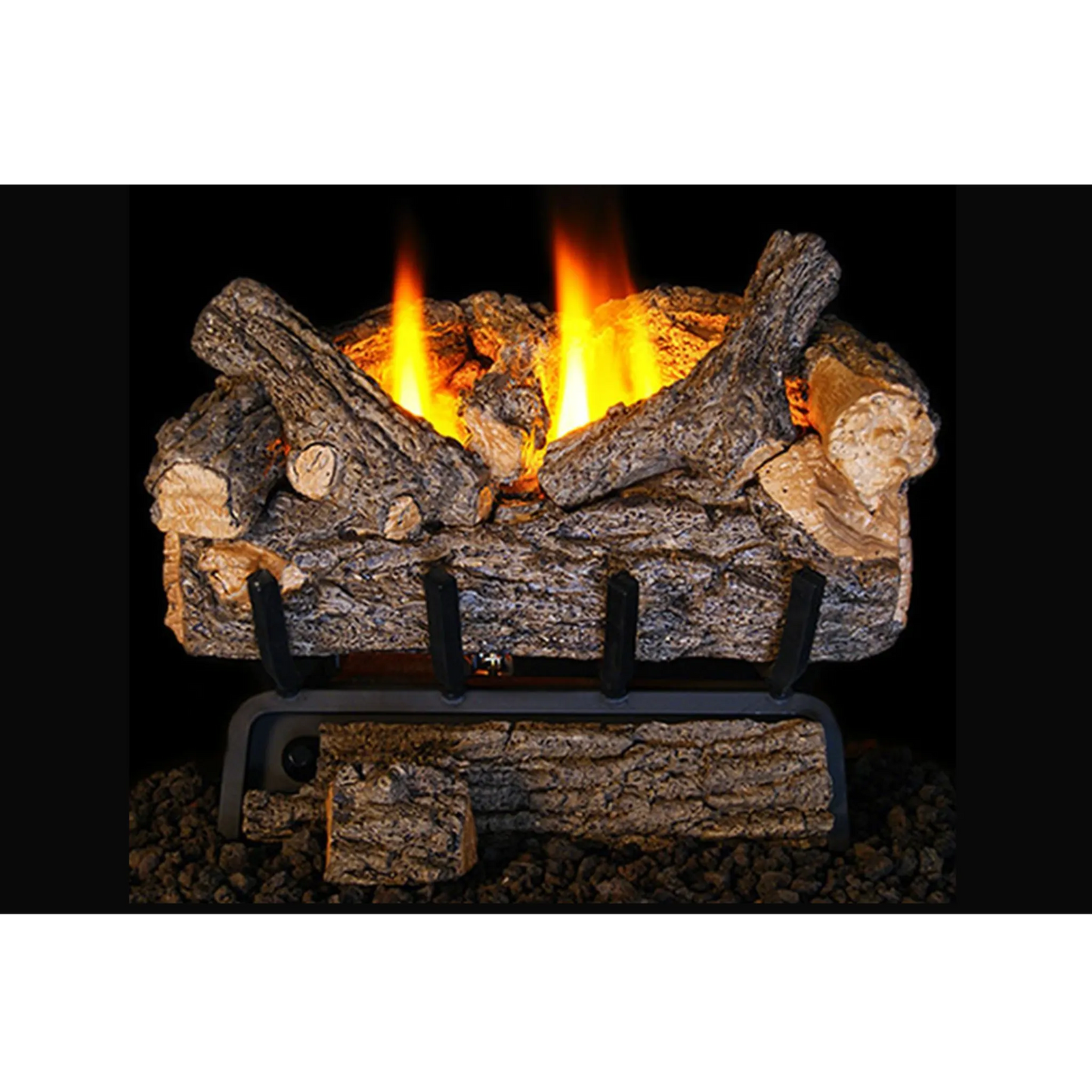 Valley oak ventless refractory gas log set
