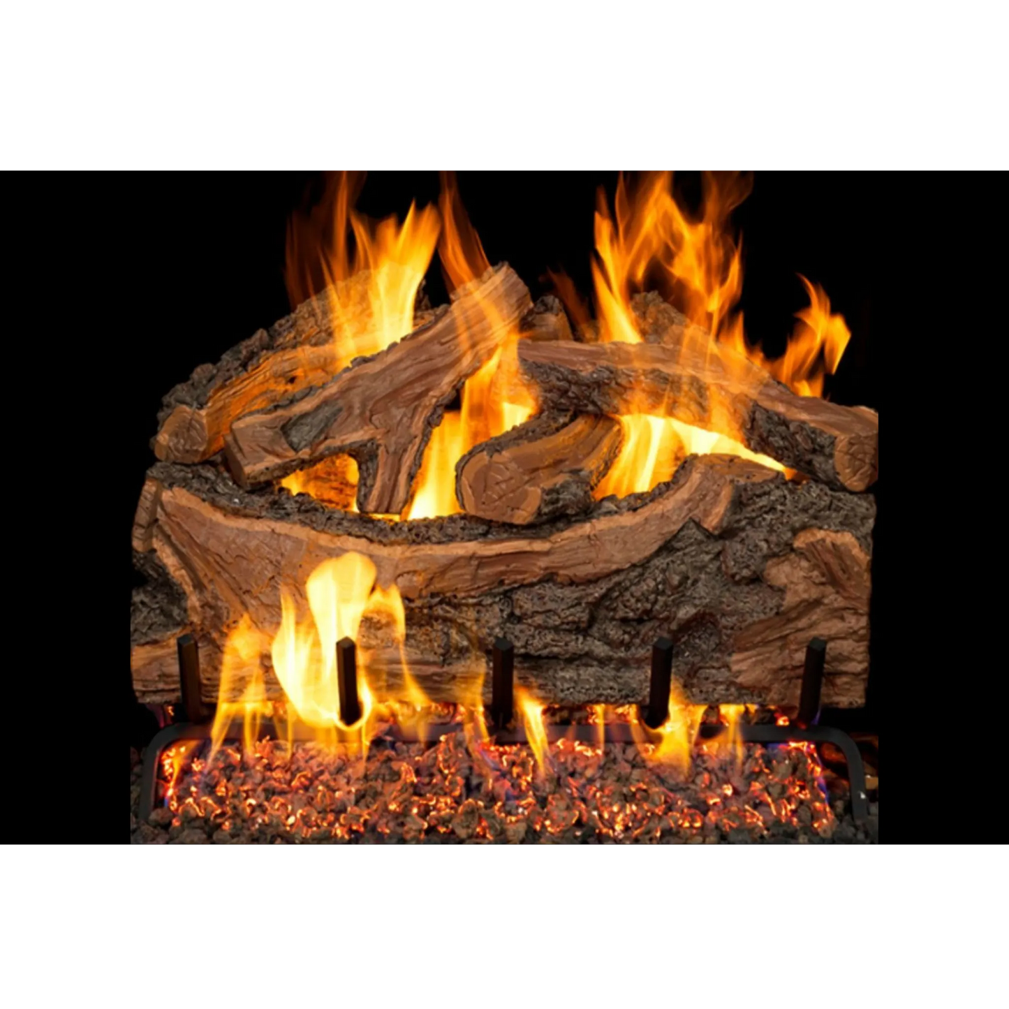 Rugged forest split ANSI vented gas log set