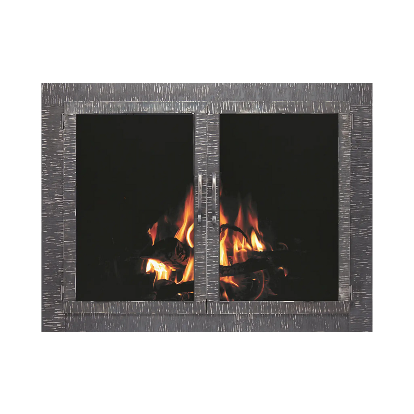 Rustic fireplace doors