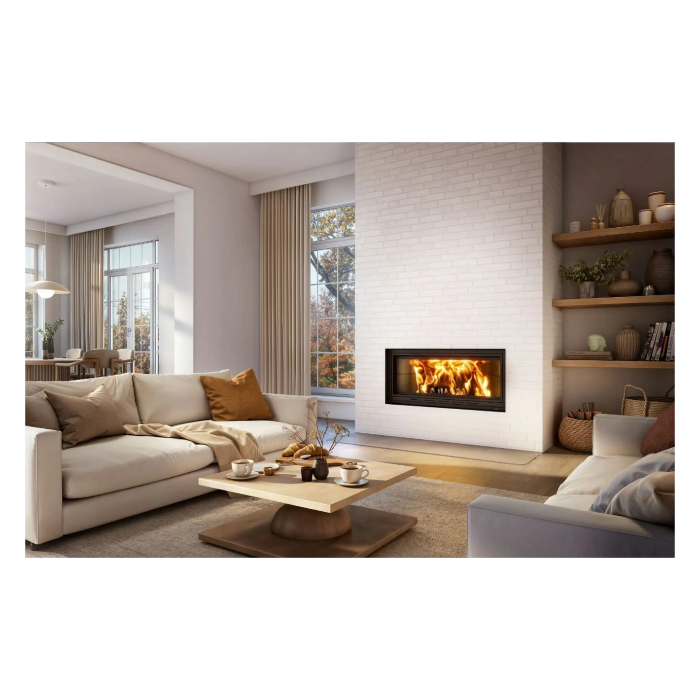 Valcourt St-Laurent Linear Wood Fireplace