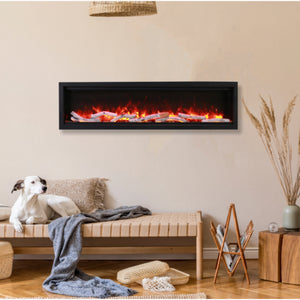 Symmetry bespoke indoor / outdoor electric built in fireplace