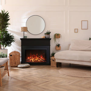 Traditional bespoke indoor outdoor electric fireplace insert