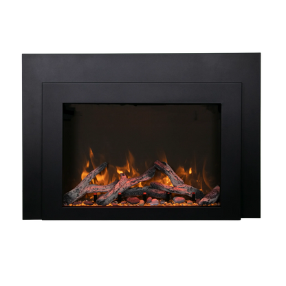 Traditional bespoke indoor outdoor electric fireplace insert