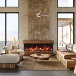 Tru view bespoke indoor outdoor 3 sided electric fireplace