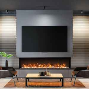Tru view slim lumina indoor outdoor 3 sided smart electric fireplace