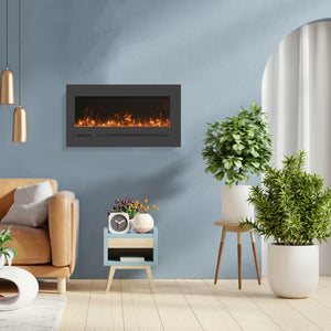 Wall mount flush mount electric fireplace