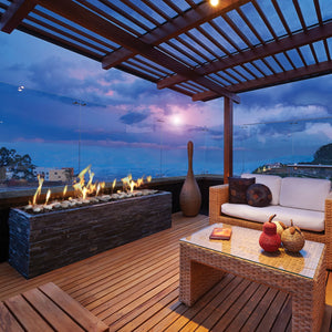 Linear outdoor burners