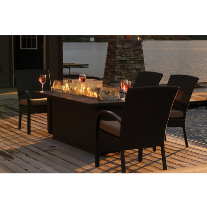 Linear outdoor fire tables