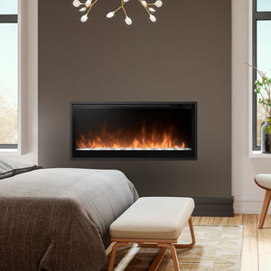 Slim linear built-in linear electric fireplace