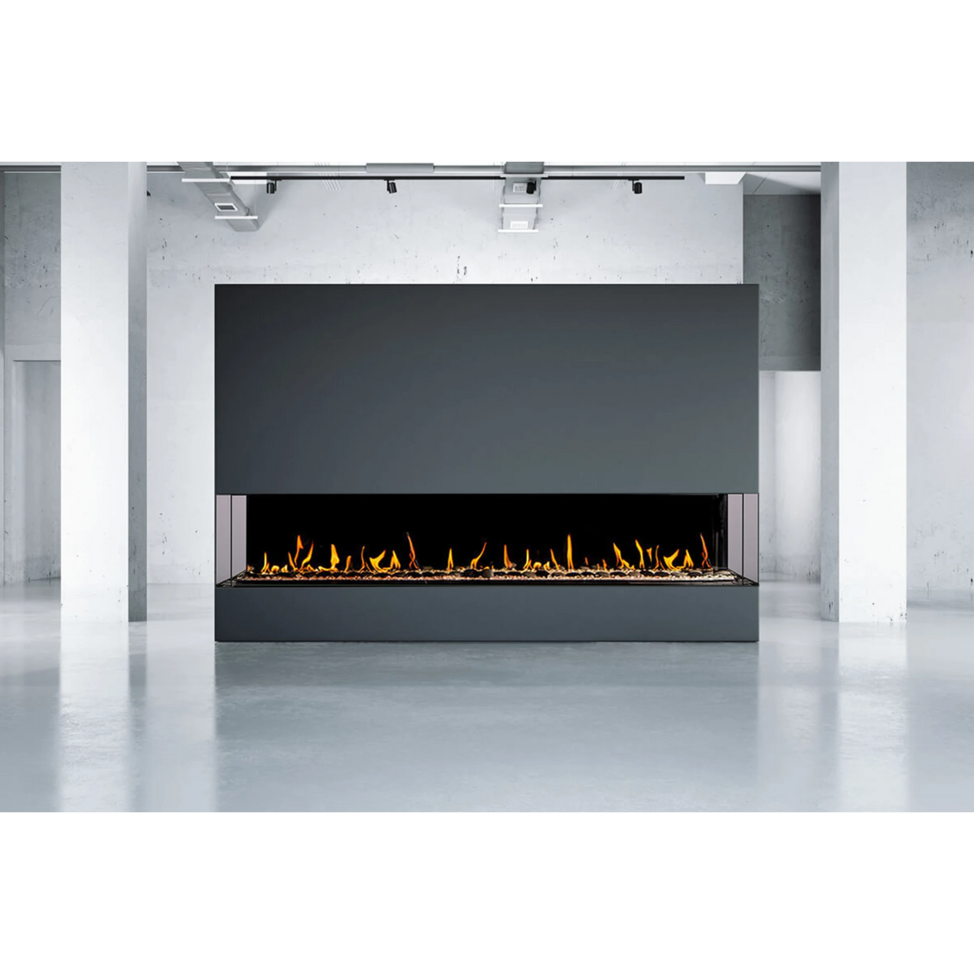 Flare Fireplaces Large Double Corner Modern Linear Fireplace