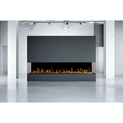 Flare large double corner modern linear fireplace