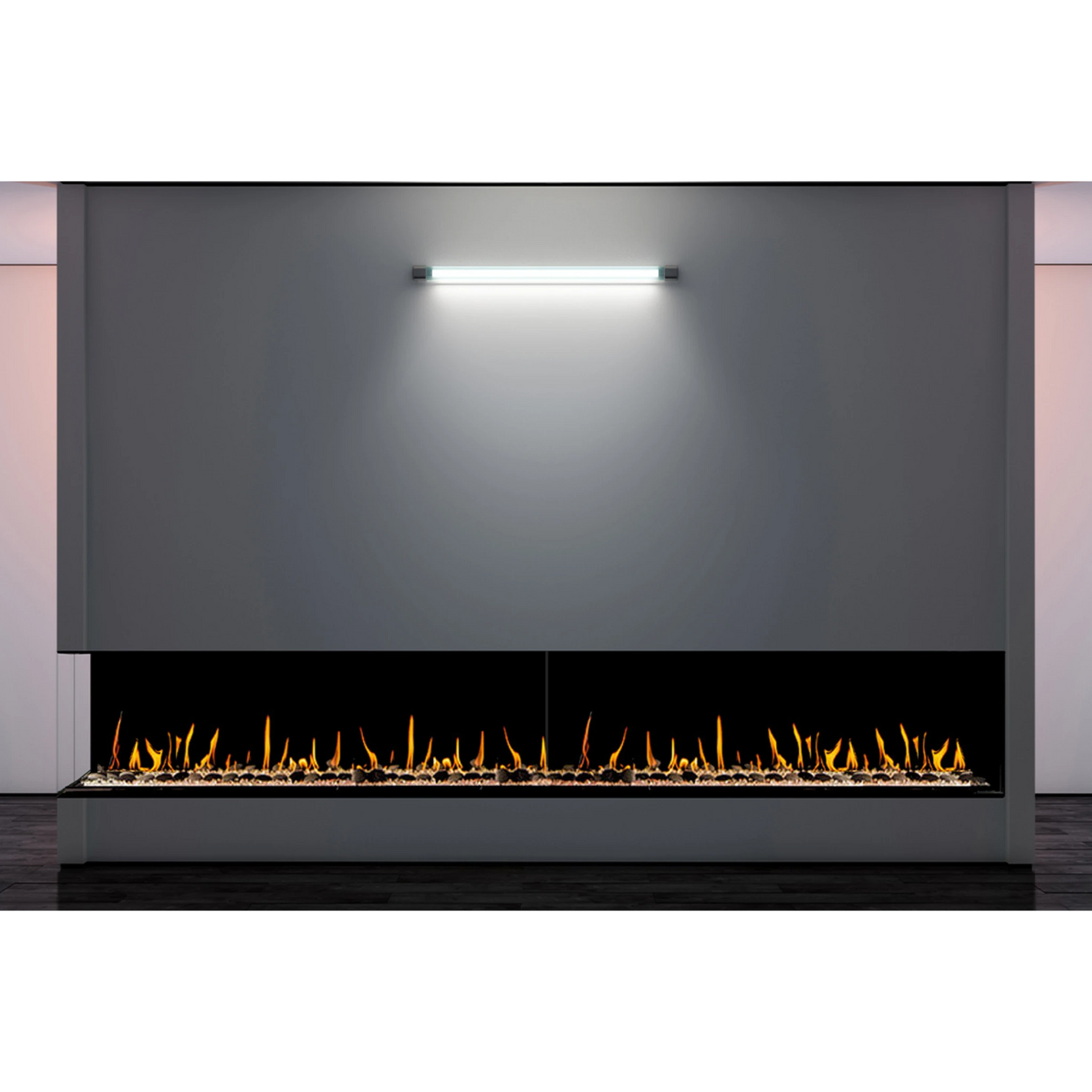 Flare Fireplaces Large Left Corner Modern Linear Indoor Fireplace