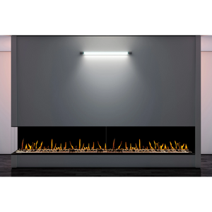 Flare large left corner modern linear indoor fireplace