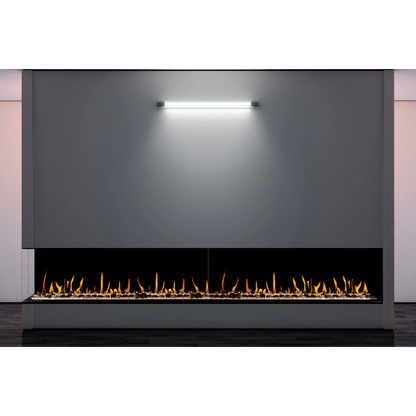Flare large left corner modern linear indoor fireplace