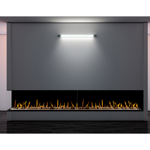 Flare large left corner modern linear indoor fireplace