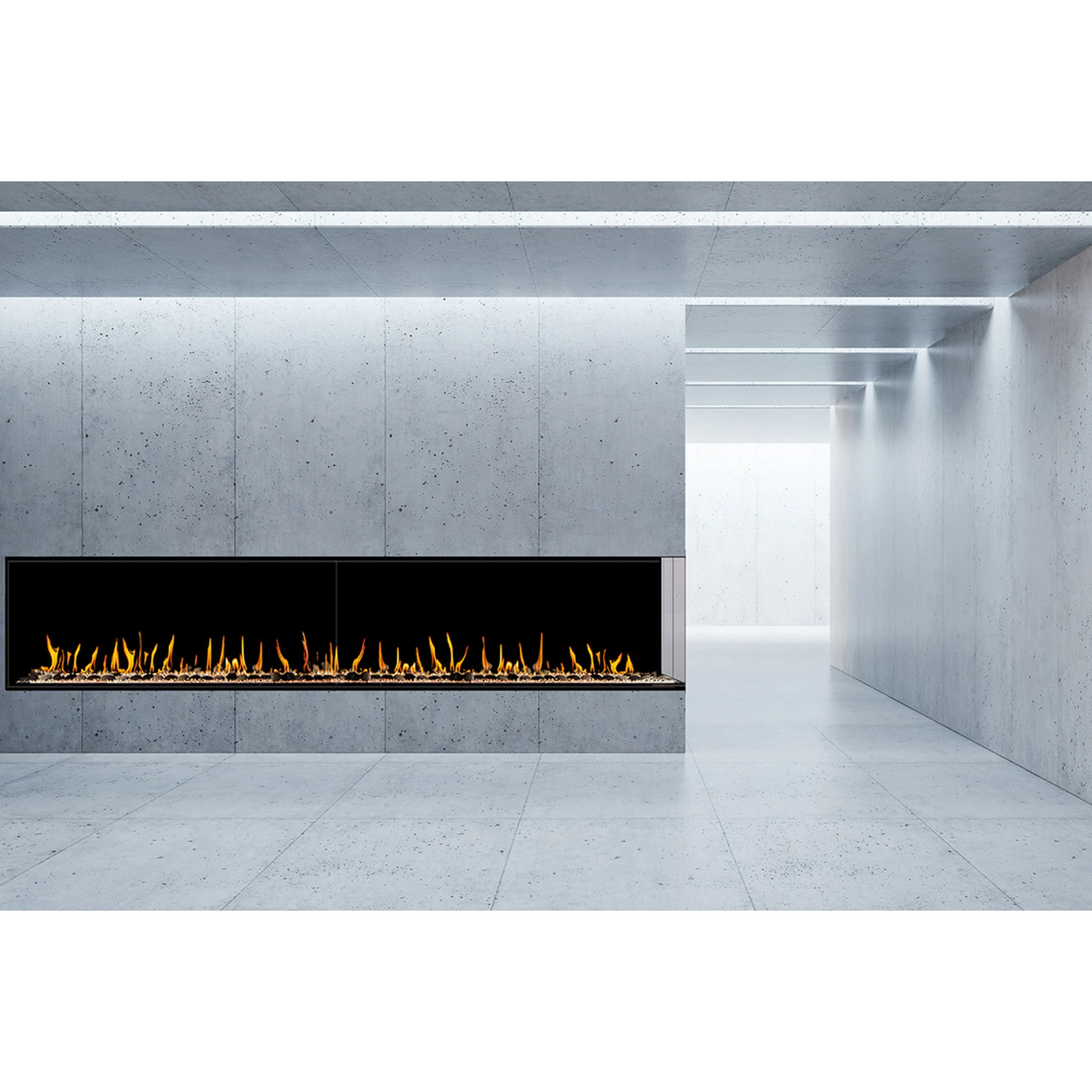 Flare Fireplaces Large Right Corner Modern Linear Fireplace