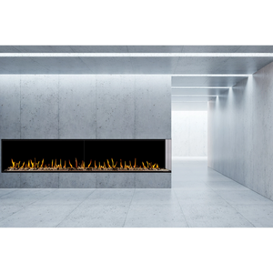 Flare large right corner modern linear fireplace