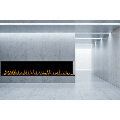 Flare large right corner modern linear fireplace
