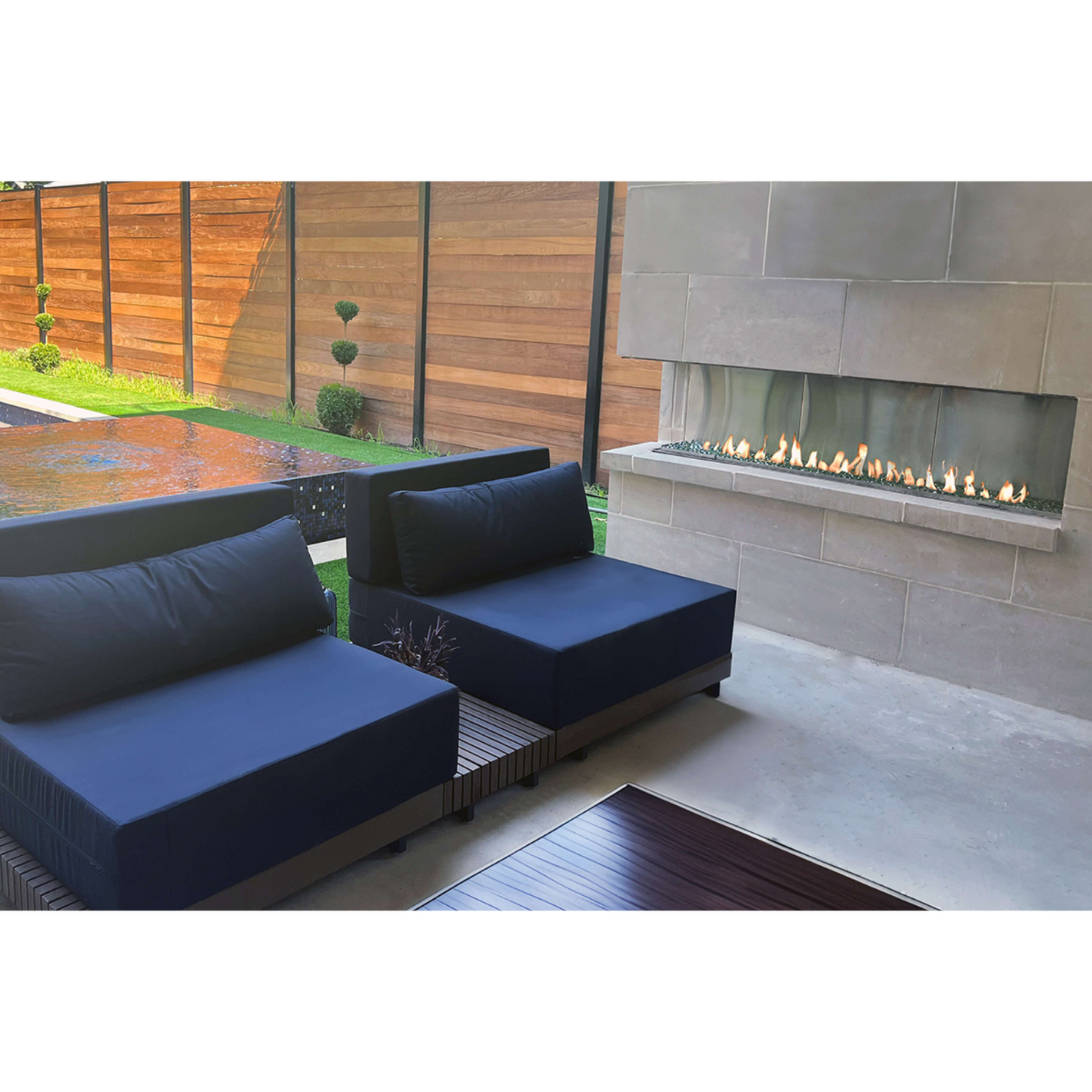 Flare Fireplaces Left Corner Outdoor Fireplace