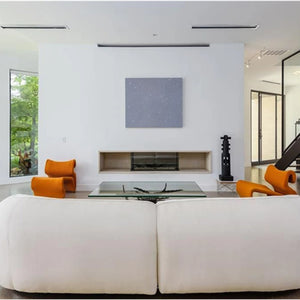 Modern double corner indoor fireplaces